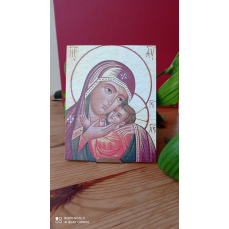 Quadretto in legno Rovere Madonna della Tenerezza